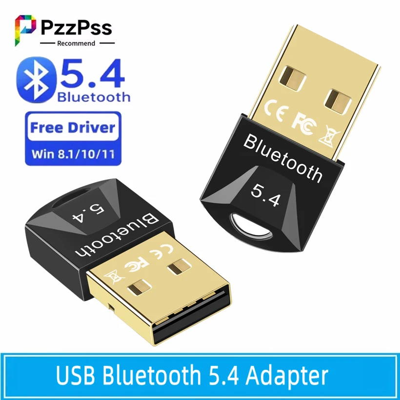 

PzzPss USB Bluetooth 5.4 Adapter Transmitter Bluetooth Receiver Audio BT Dongle Wireless USB Adapter for Computer PC Laptop