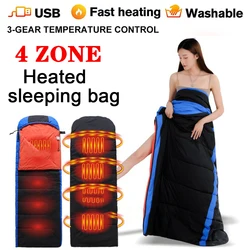 Electric Heating Sleeping Bag Blanket USB Heating Warmth Camping Leisure Waterproof Sleeping Bag Pads Camp Winter Sleeping Tools