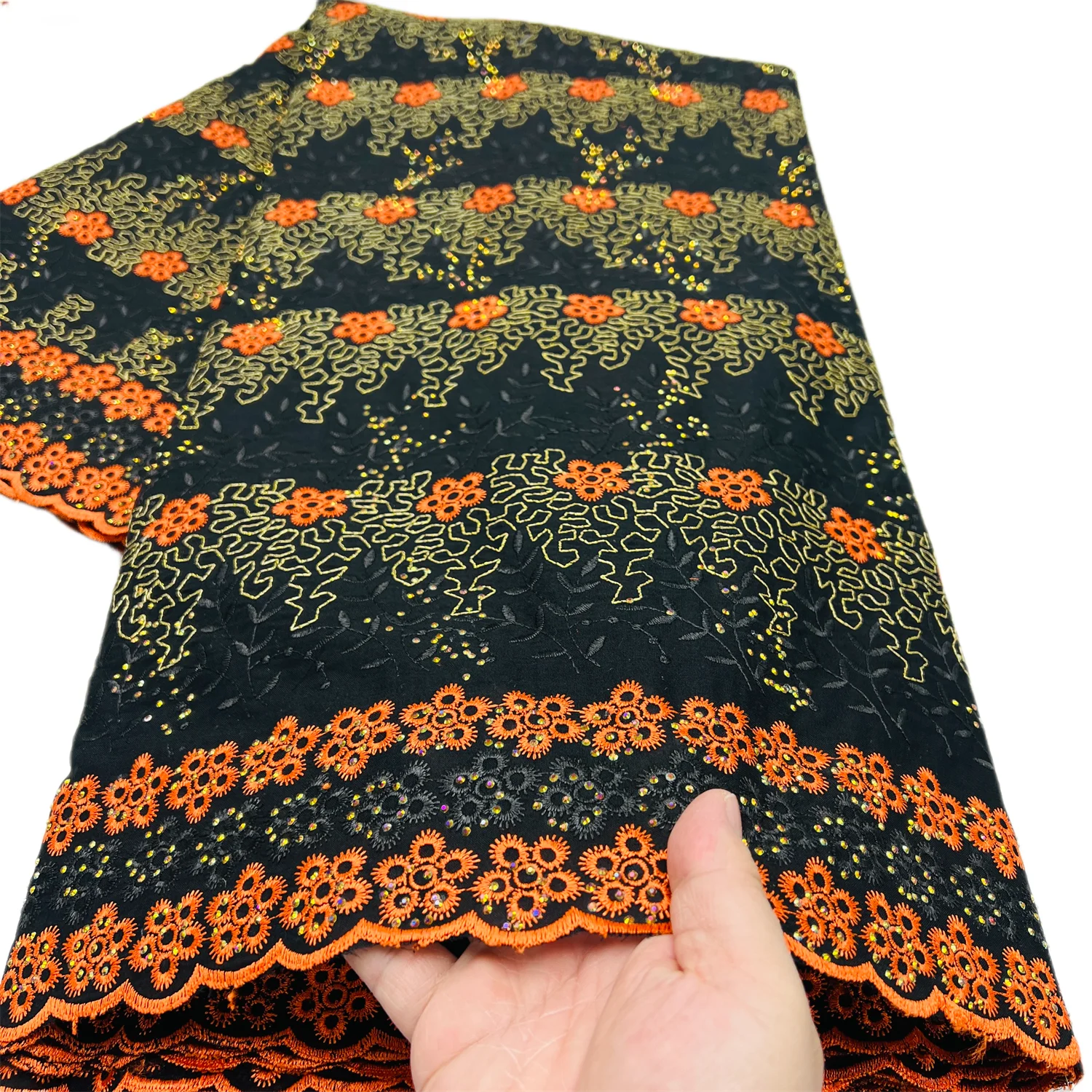 

African Swiss 100% Cotton Lace Fabric Embroidery Swiss Voile Lace 5Yards Diy Handmade Nigeria Dry Lace Fabrics For Wedding Dress