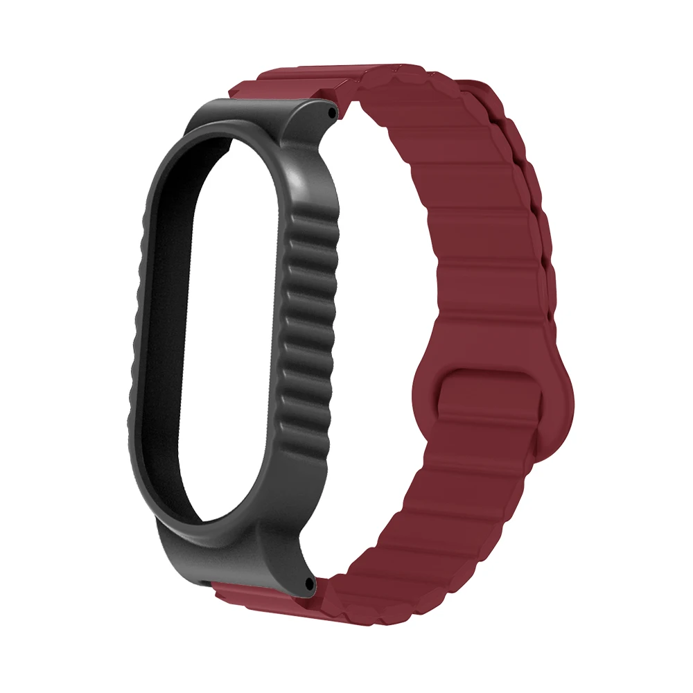 

For Xiaomi Band 9 9NFC Magnetic Watch Strap Silicone Two-colors Protective Case Quick Release Durable Smartwatch Band Man Woman