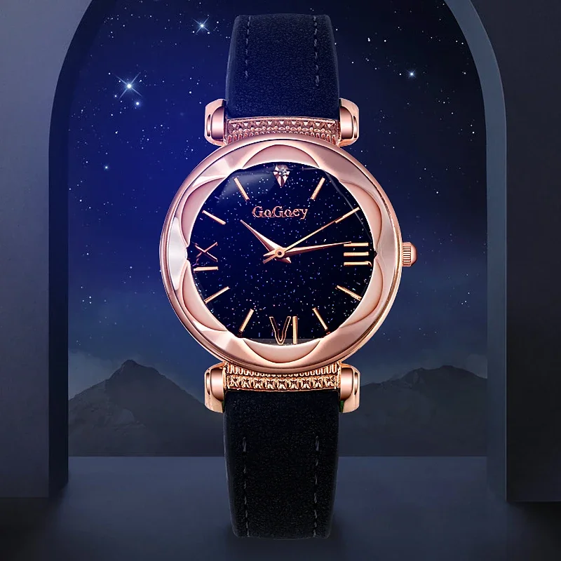 Relógio de pulso feminino Starry Sky Quartz, Gogoey Watch, Ladies Watches, Relógio, Relógio de pulso para mulheres