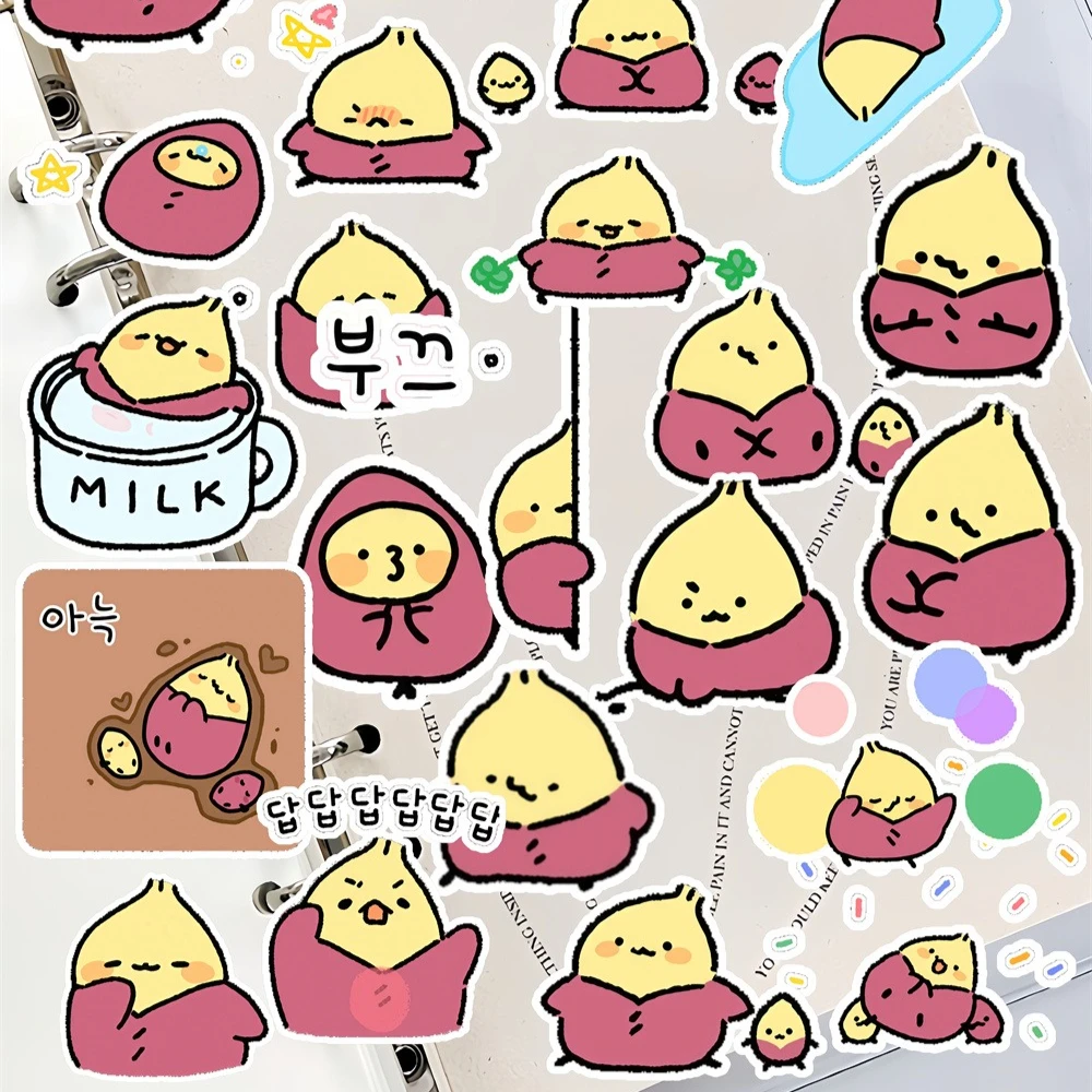 

30 шт. милых акварельных стикеров с чиби-птицами-сладкими картошками для скрапбукинга, дневников, альбомов, канцелярских товаров, планировщиков
