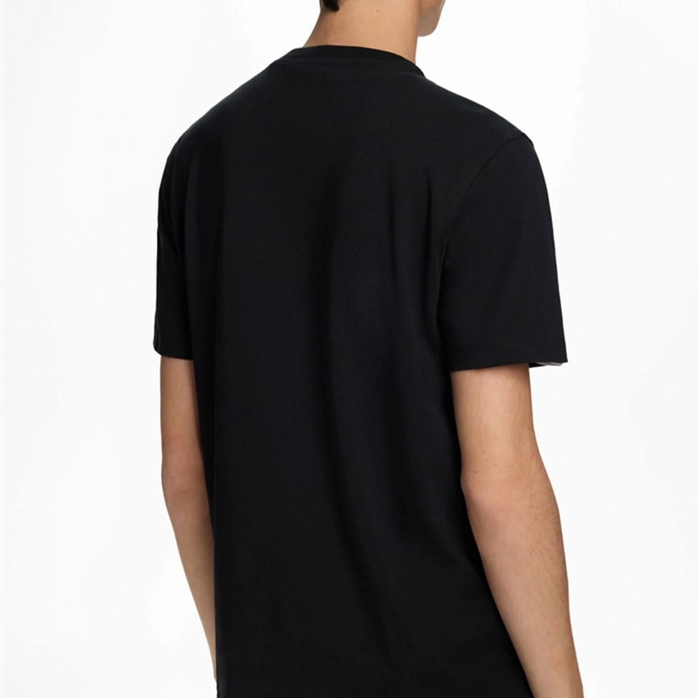 CH Besticktes Einfarbiges Kurzarm-T-Shirt für Herren Rundhals Regular Fit Klassisch Zeitlos Premium-Stoff Lässige Alltags-Oberteile – Detail 6