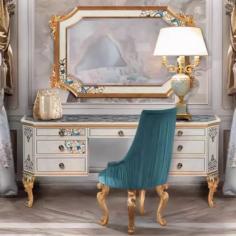 

Decorations Simple Makeup Vanity Desk Wood Sturdy White Drawer Makeup Vanity Desk Modern Vintage Kaptafel Furniture For Home