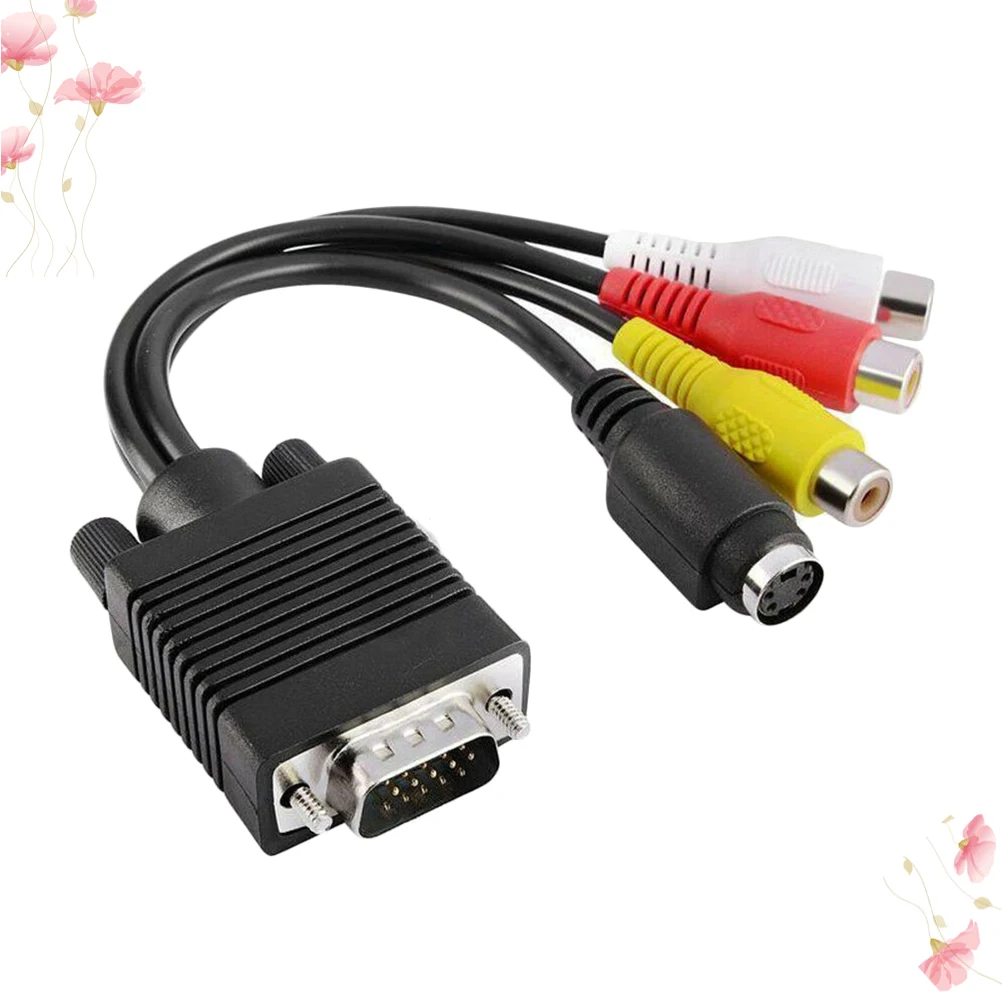 

VGA to Adapter Laptop Television Converter Audio Line 3 PC Cable Video Audio Digital Cable Jack S Video Sub Male