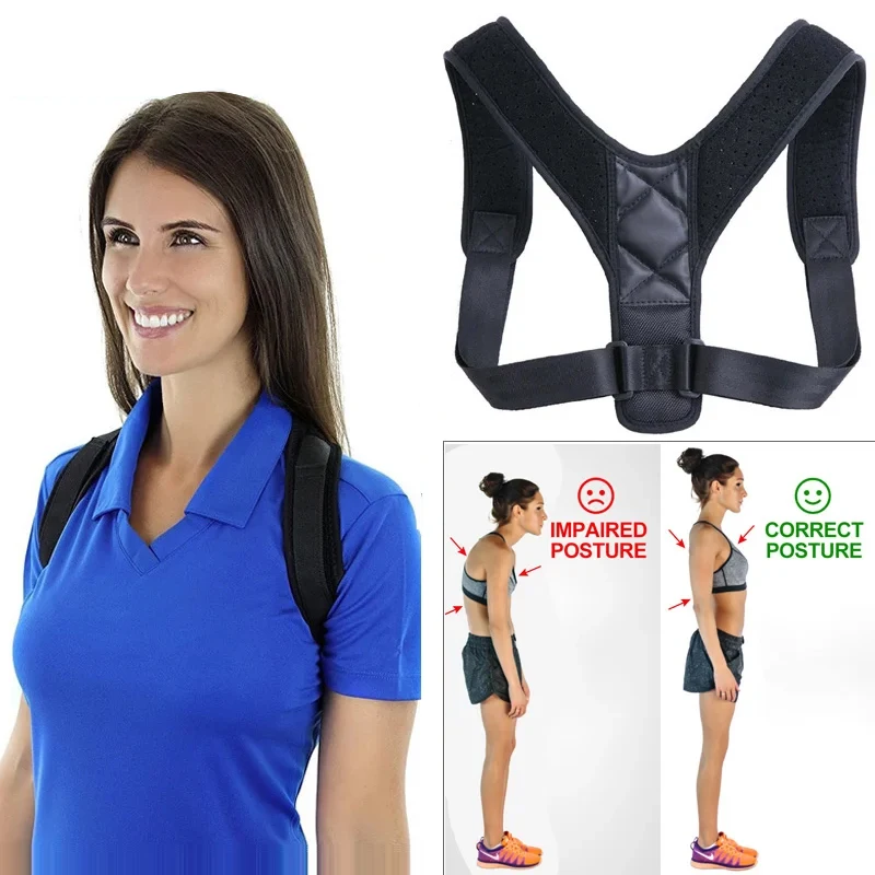 Women Back Shoulder Posture Corrector Adjustable Belt Spine Support Sport Back Neck Brace Posture Correction Support Belt