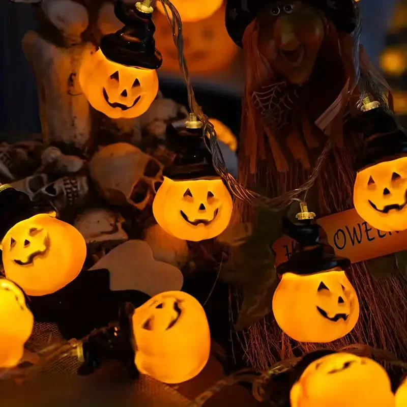 Halloween Kürbis Hut führte Lichterketten Innen Kürbis Laterne Lichter Halloween Home Party Hof Wandt ür Dekor Lichter 822 – Detail 4
