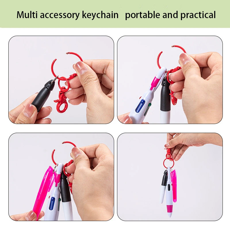 Mini Creative Portable Mountaineering Buckle Highlighter Pressing Ballpoint Set Student Writing Tools Learning Office Supplies