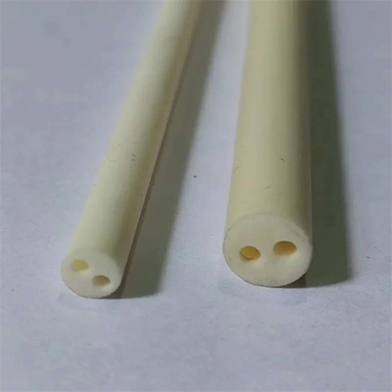 1pcs Alumina Ceramic Tube With 2 Hole OD 1-8mm High Temperature Resistant Insulation Hollow Thermocouple Protection Ceramic Tube