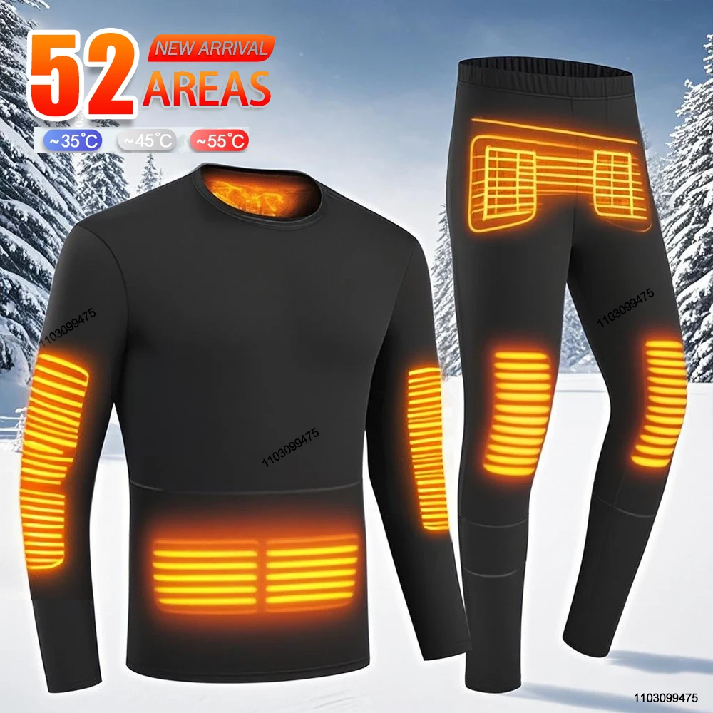 

Heated Underwear Women Men Thermal Underwear Electric Heated Skiing Underwear Winter Snowboarding USB Self Heated Jacket Pants