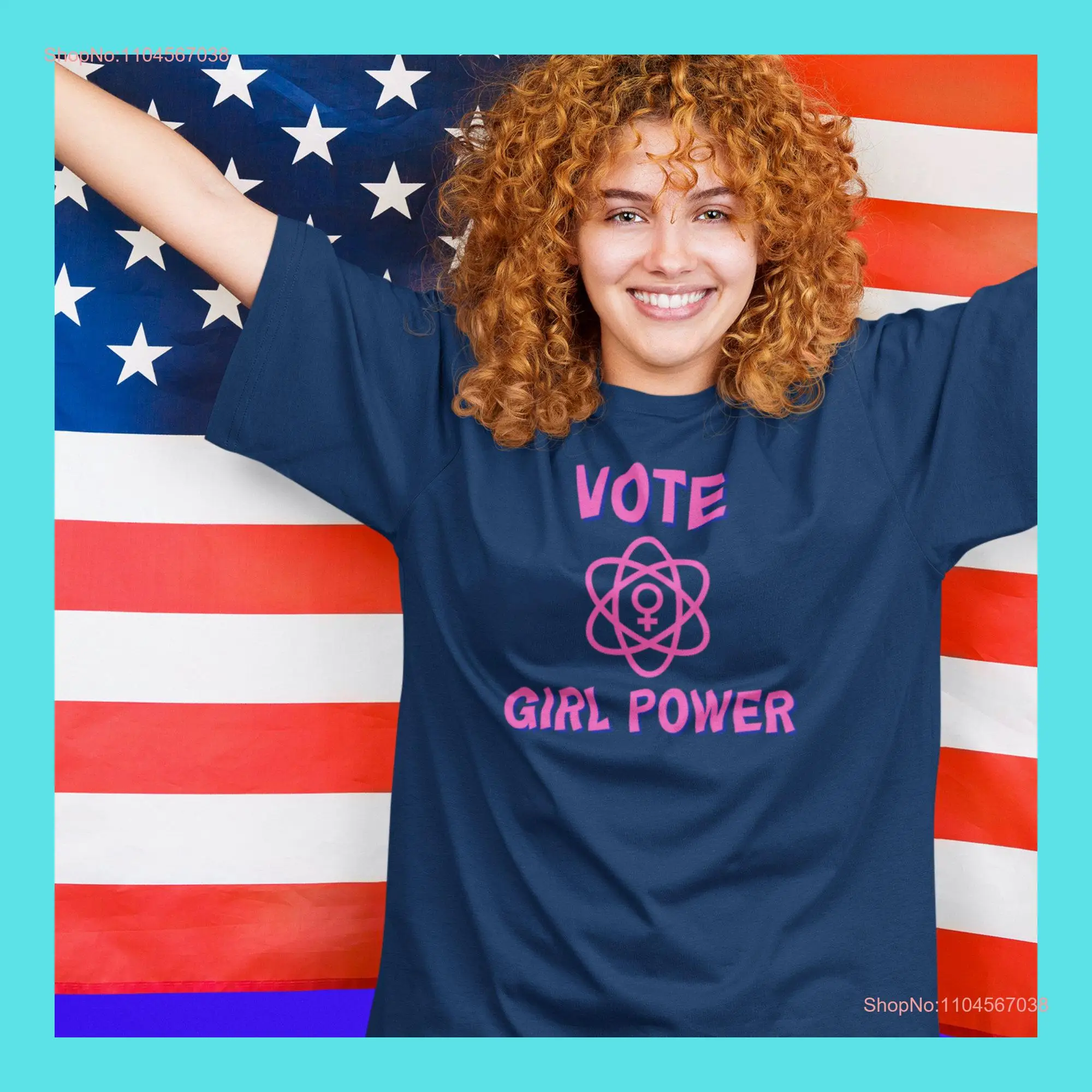 

Женская футболка Girl Power Vote Voice с длинными или короткими рукавами