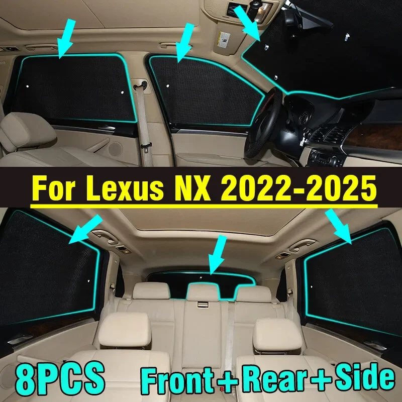 8X Front Side Rear Window Windshield Privacy Sunshade For Lexus NX 2022-2025