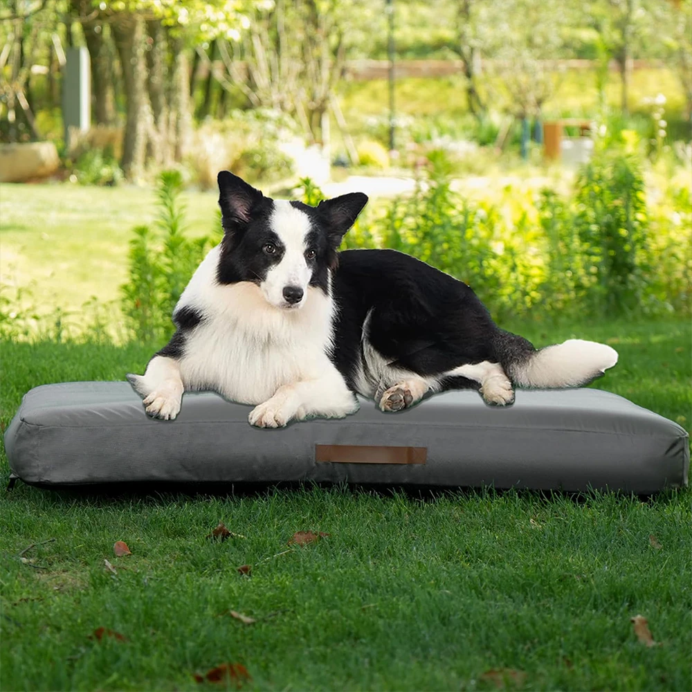 Outdoor Inflatable Dog Bed For Medium-Sized Dogs Waterproof Summer Pet Pad Non-Slip Bottom Detachable Cover Green 41x28