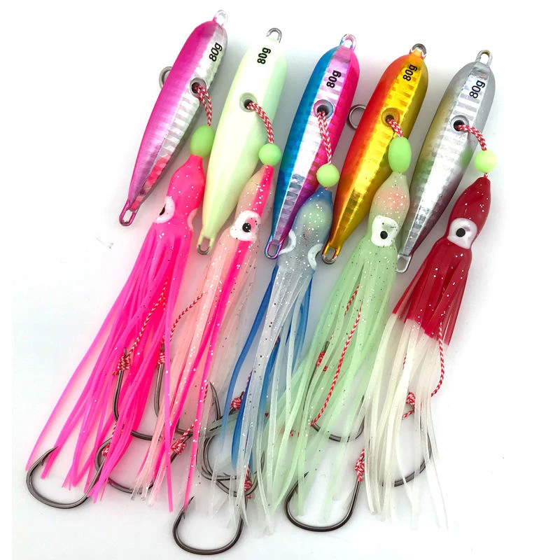 40g Inchiku Metal Jig Head Lure Luminous Squid Hook