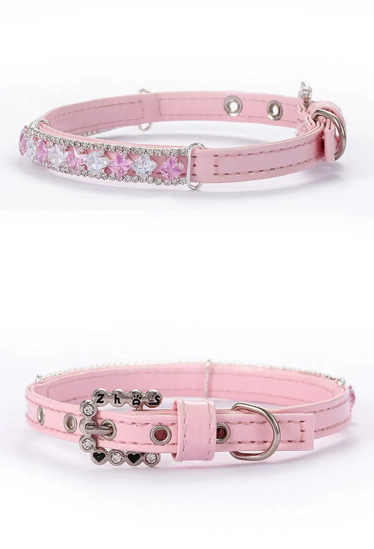 Luxury Rhinestone Puppy Collar for Small Dogs Cat Necklace Bling Crystal Jewelry Pet Accessorie Princess Diamond Wedding Collar