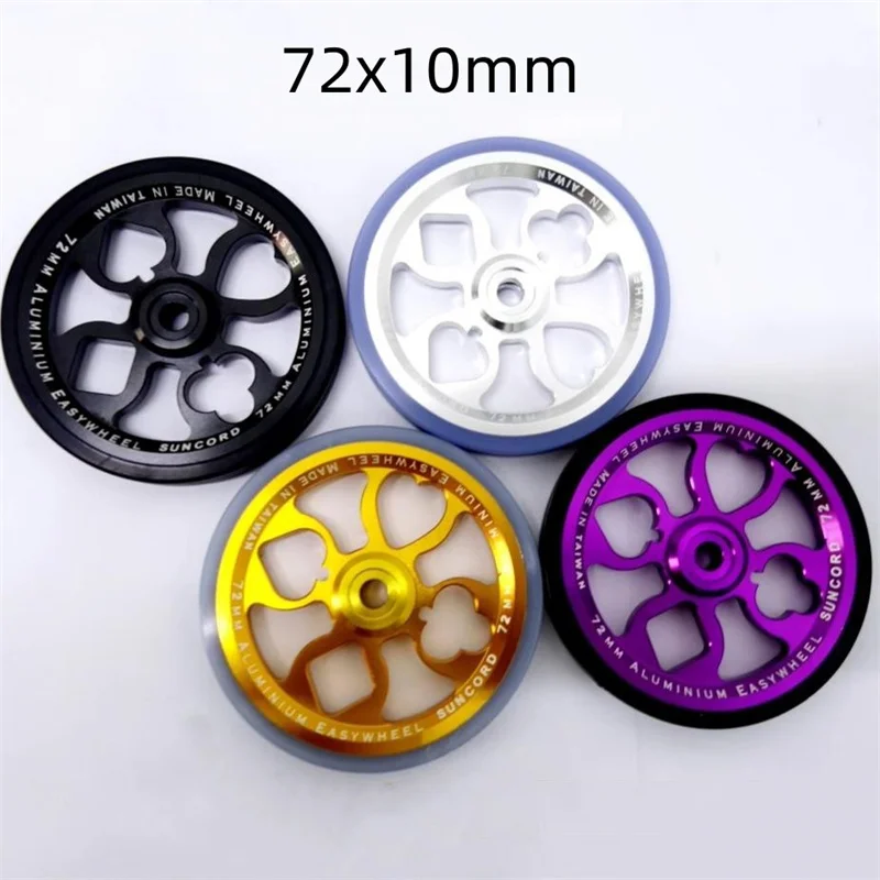 1pair Suncord easywheel 72mm Poker pattern for brompton easywheel 72x10mm bicycle Ultra light push wheel