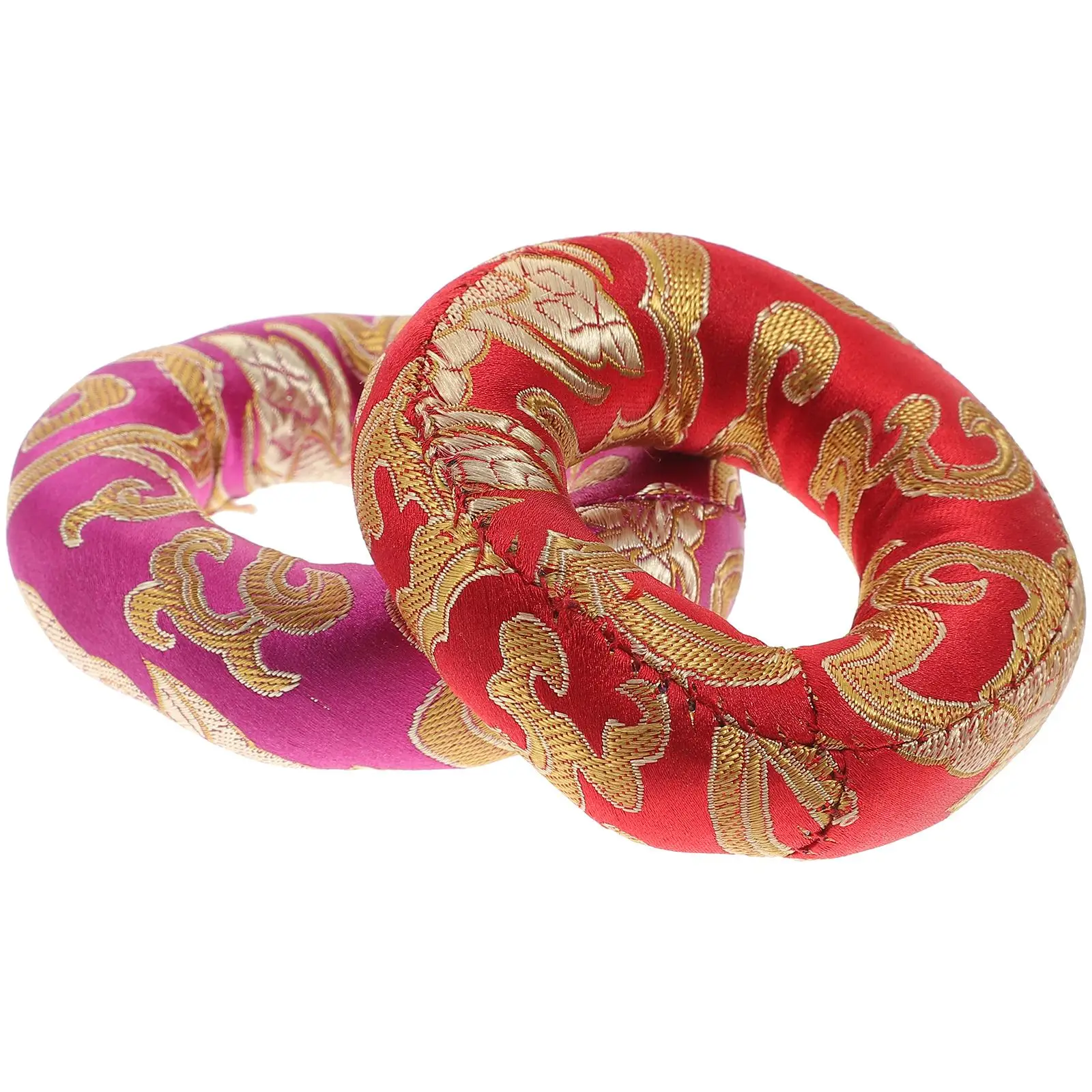 

2 Pcs Cushions Material Buddhism Gifts Sound Cushions Singing Sound Bowl Pads Mats Singing Bowl Pads Tibetan Song