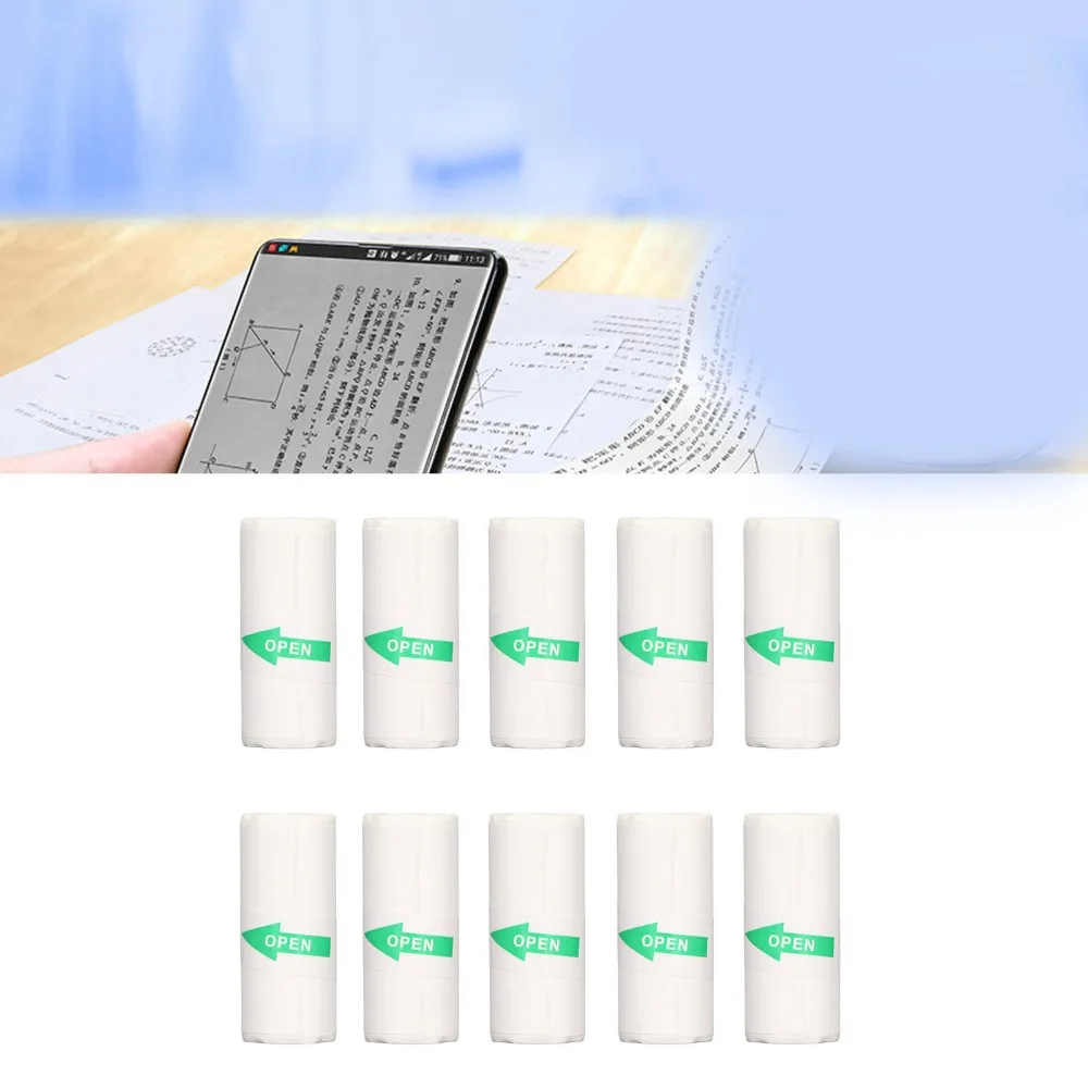10 pcs , 20 pcs Water Tough Thermal Sticker Paper Oil Tough Transparent Surface No Core Thermal Rolls Roll Shaped