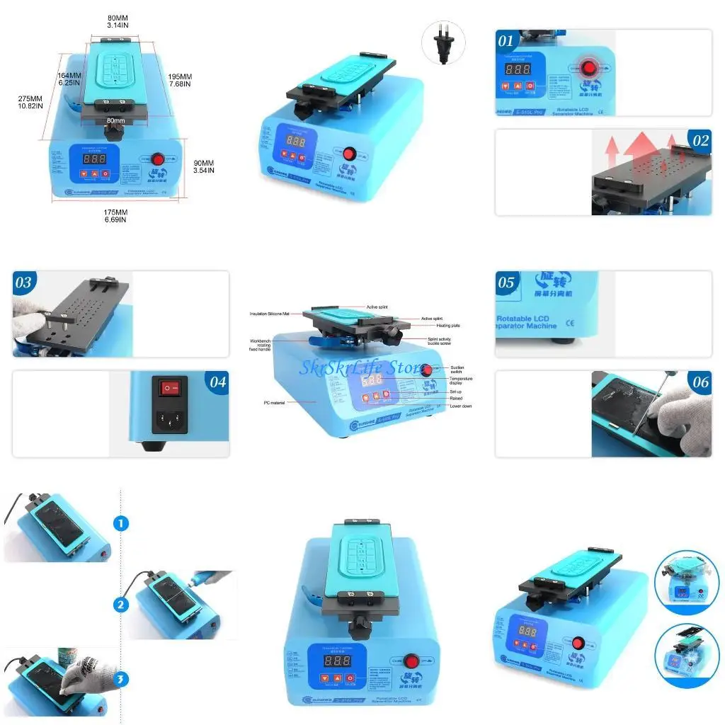 

E65E LCD Separator Machine 360° Rotary Digital Screen Separator Built-in Vacuum