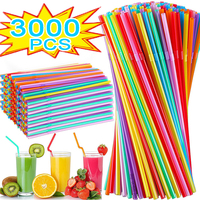 100-3000Pcs Multicolor Drinking Straws rietjes Milk Tea Bar Party Wedding Kitchen Home Accessories Beverage Straw Wholesale