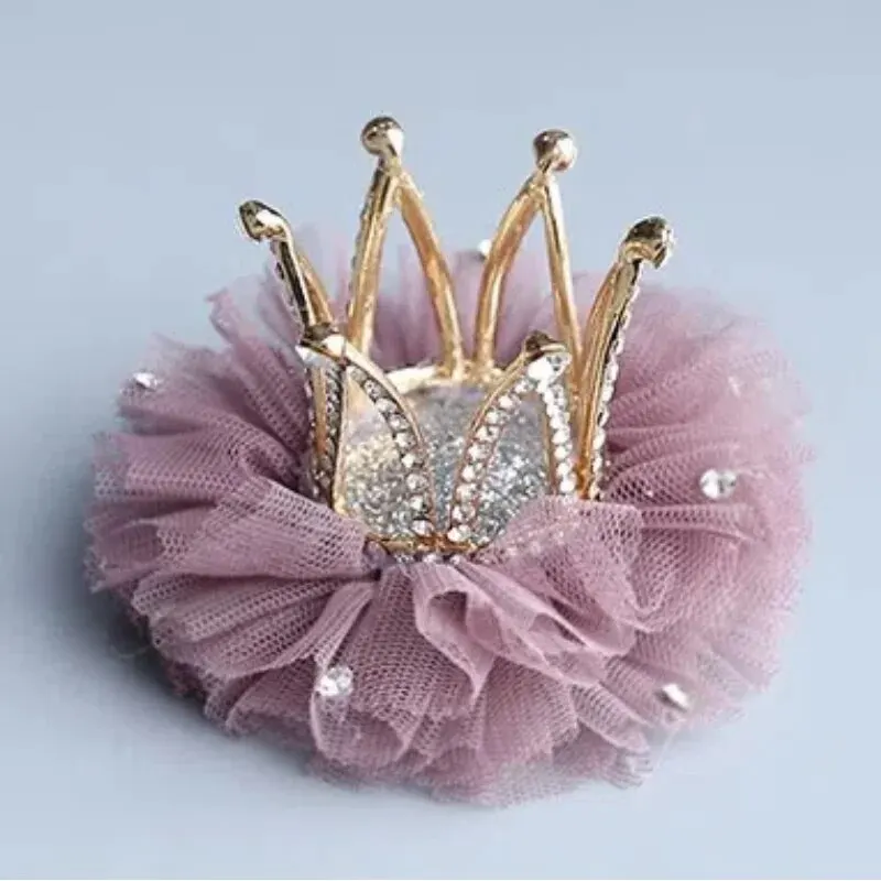 Children\'s Princess Mesh Hairpin Girls Rhinestone Crown Hair Clip Hair Accessories Sweet Lovely Tiara Headwear