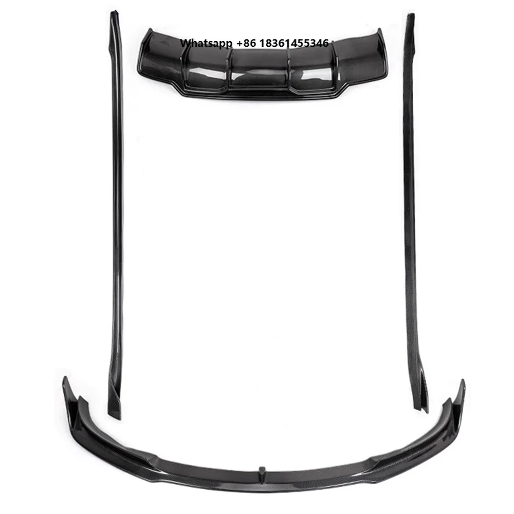 For  Model 3 Modified Front Rear Lip Shovel Side Skirt Assembly Auto Accessories Carbon Fiber