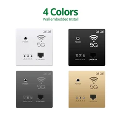 5G AP Panel POE Wireless USB Socket Wall Embedded WiFi Repeater 2.4G/5G Dual Band Data Net Amplification 110V-220V