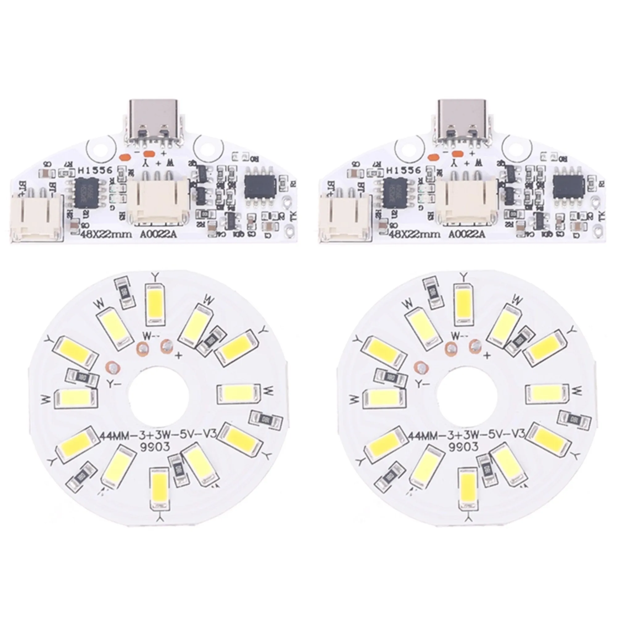 1Piece 3W 44MM Type-C Table Lamp Circuit Board USB Charging Led Touch Small Night Lamp Control Module With Charging Protection