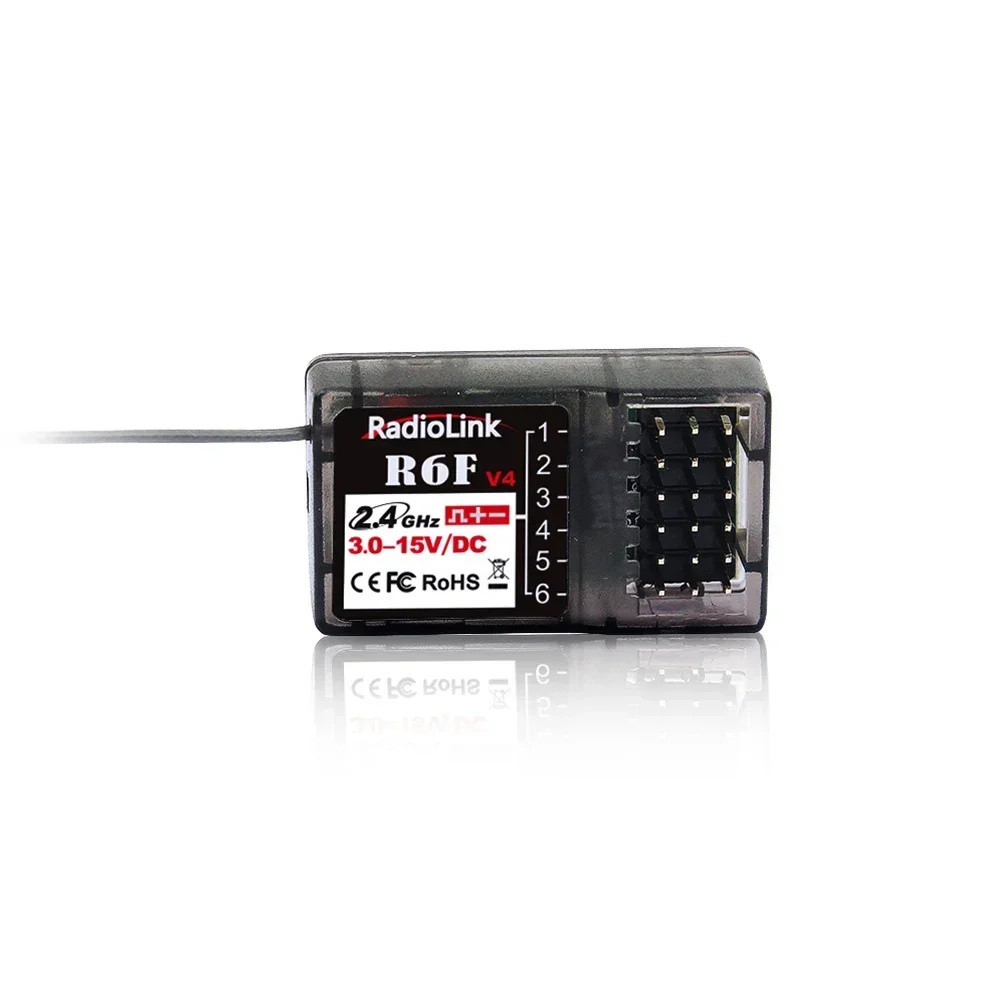 RadioLink RC4GS V3 5CH 2.4G Transmissor Controle Remoto 4/6CH R4FGM R6F R6FG Giroscópio Receptor para RC Carro Barco Veículo Modelo Robô