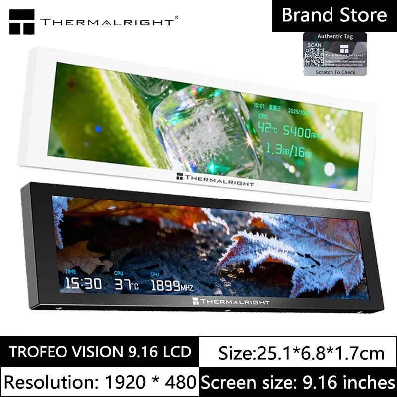 

Thermalright Trofeo Vision LCD White 9.16 Inch IPS Full-Color Screen PC Accessories DIY Theme 1920x480 Resolution