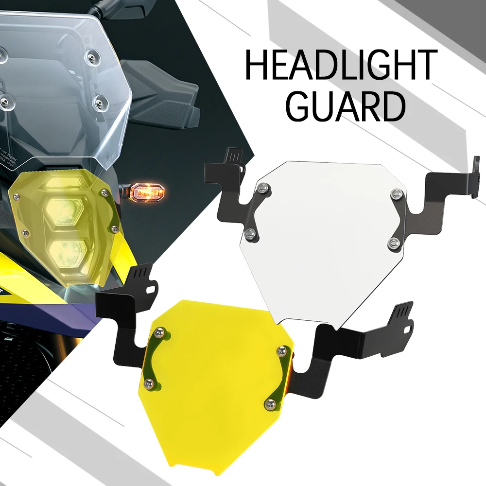 

2024 2025 New Motorcycle Accessories Headlight Cover Protection Guard Acrylic+Iron For Suzuki V-Strom 800DE V-STROM 800 DE 2023