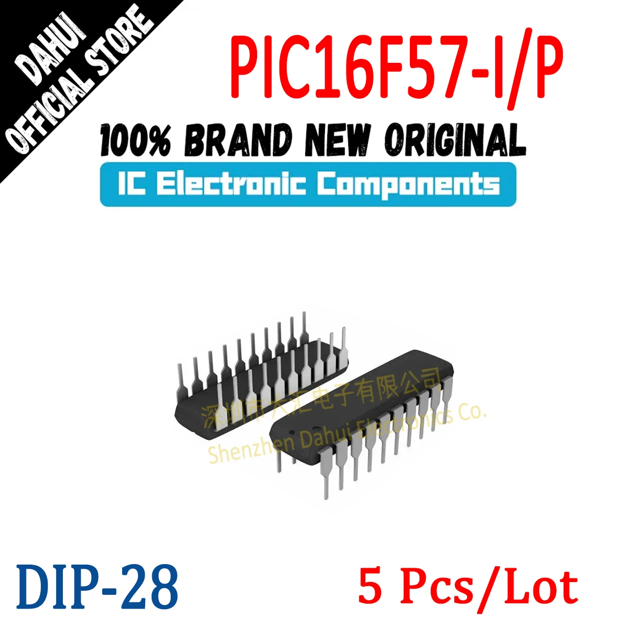 

5Pcs PIC16F57-I/P PIC16F57 DIP-28 MCU Microcontroller Chip IC New Original