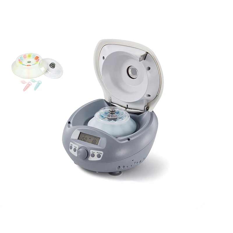 

Laboratory high-speed micro/mini-centrifuge D2012Plus with a variety of sizes of centrifuge tube gray