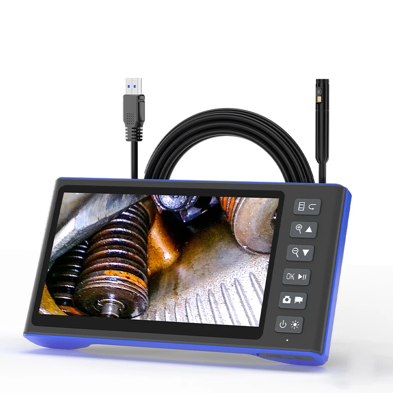 7‘’ IPS Screen Borescope Detachable Design Multiple Lens HD1080P Industrial Endoscope Inspection Camera for Piping Car 1920P