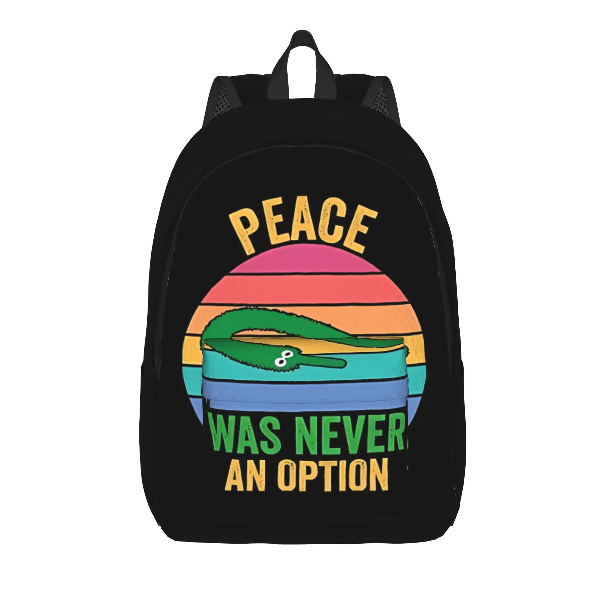 Back to School Season Personalised Peace Was Never An Option Schoolbag Worm On A String Couple Rucksack Backpack