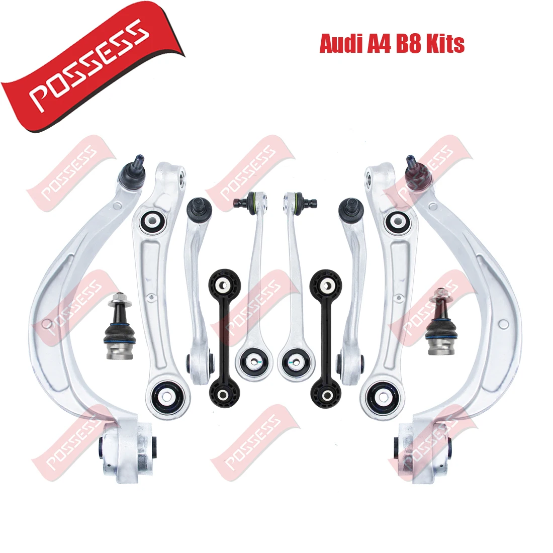 6 Pieces Front Axle Left or Right Suspension Control Arm Ball Joint Stabilizer Link Kits For Audi A4 8K2 8K5  B8 A5 8F7 8TA Q5