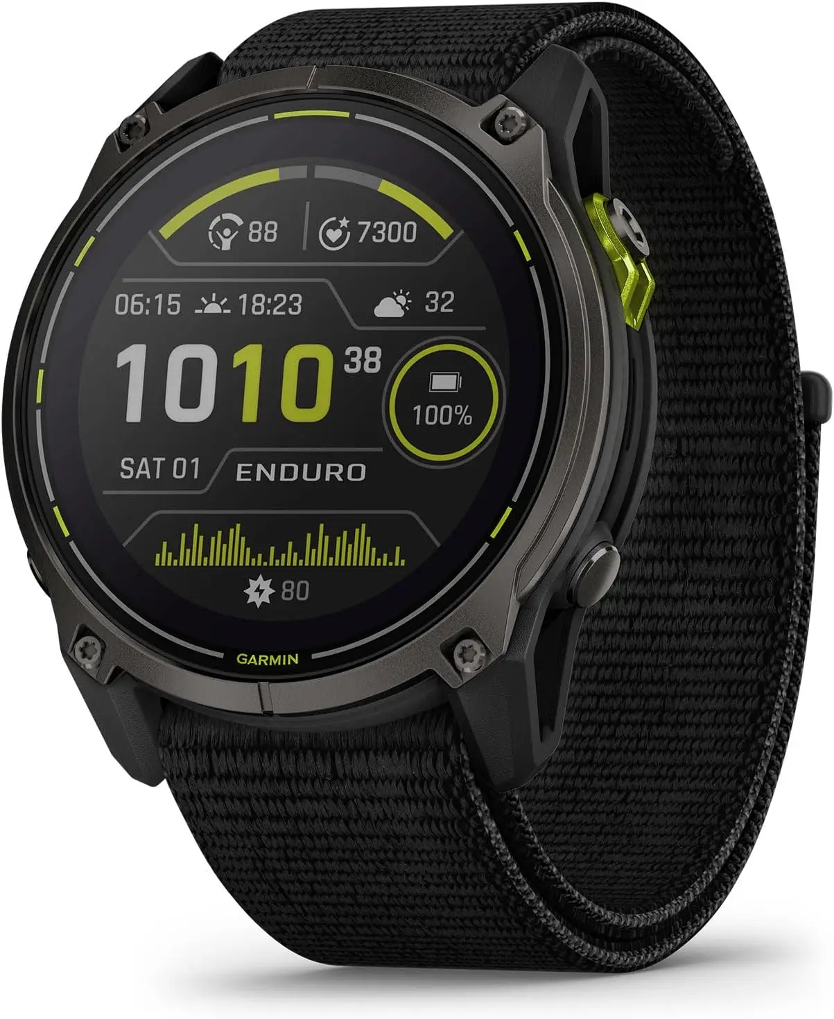

Extreme Battery Life, Detailed Mapping, Built-in LED Flashlight, Carbon Gray DLC Titanium with Black UltraFit Nylon Strap
