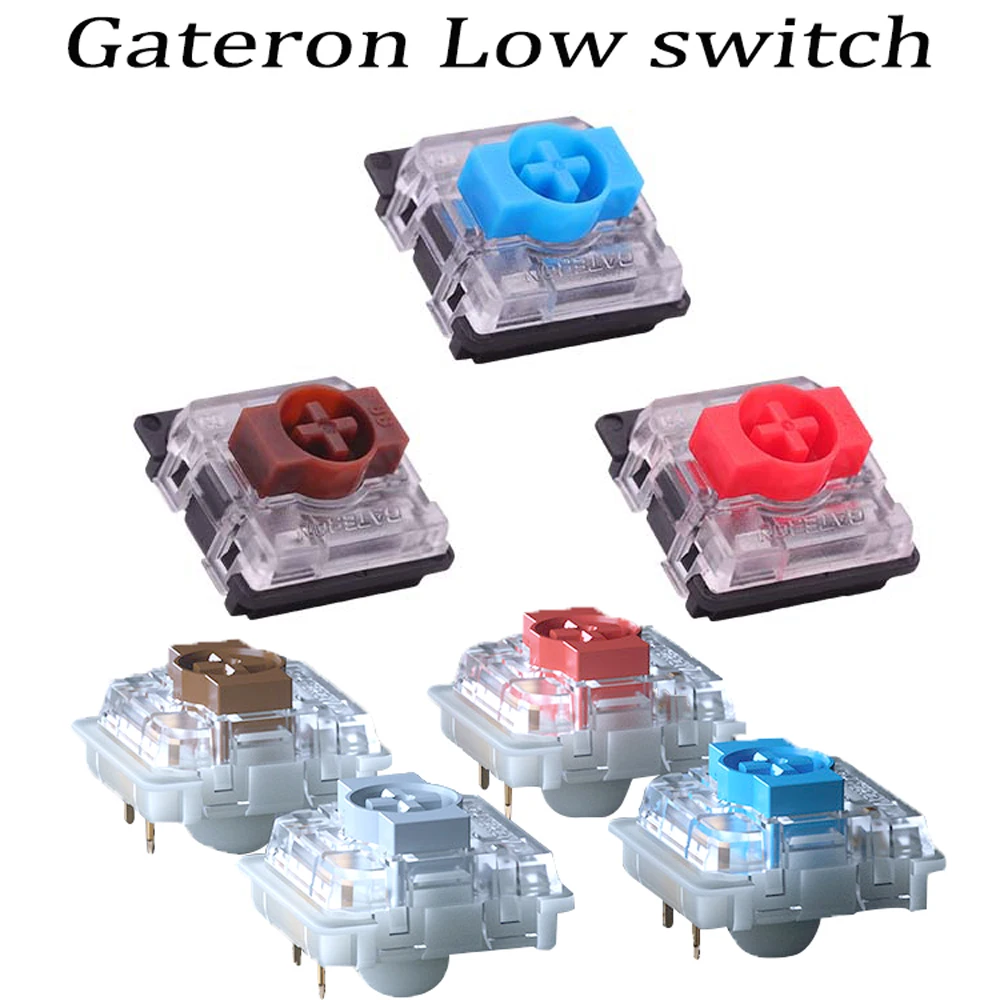 Gateron-Interruptor de perfil bajo para teclado mecánico, accesorio de 3 pines para Air75, Nuphy, ultradelgado, Ultimate, Air60, K1, K3, K7, KS27, KS33, rojo, azul, marrón