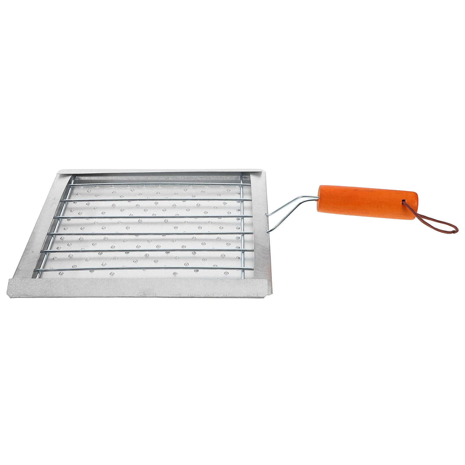 

Foldable Portable Outdoor Camping Grilling Rack Heavy Duty Fish Grill Tray Bbq Stove Top Toaster Wooden Handle