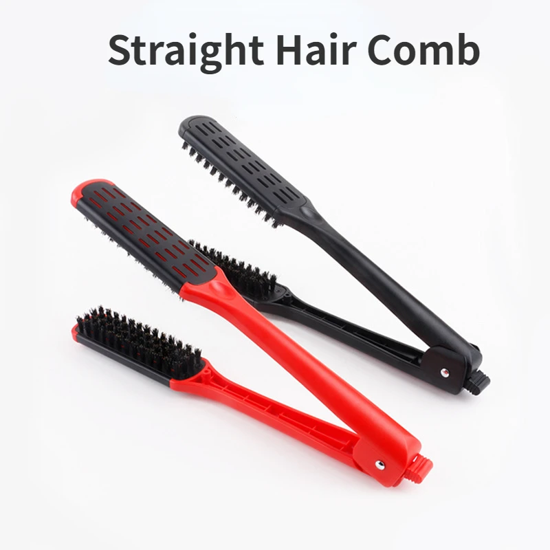 Splint Comb V Shape Hair Straightener Comb hair styling tools Flat Brush Nylon Bristles Double Sided Brush For All Hair Types