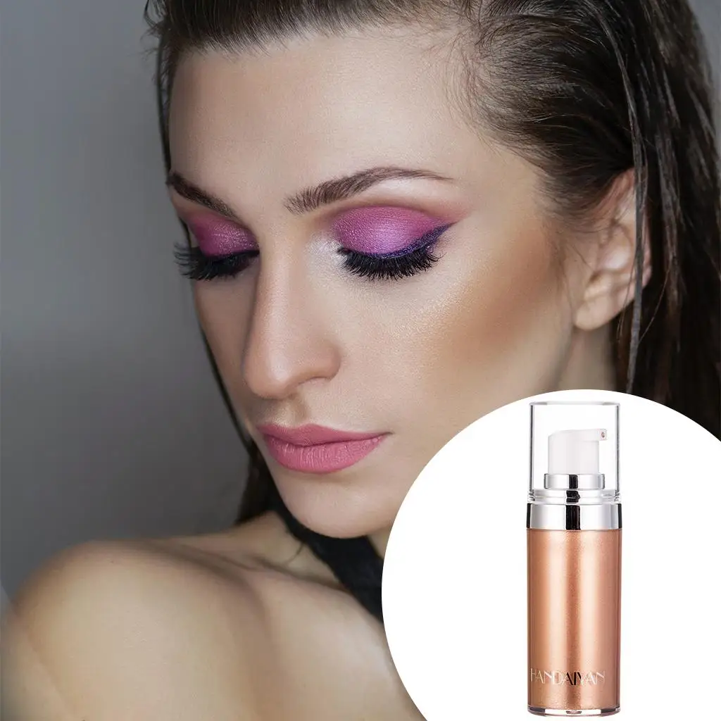 2xLiquid Glow Highlighter Shimmer Glitter Illuminating Makeup Golden