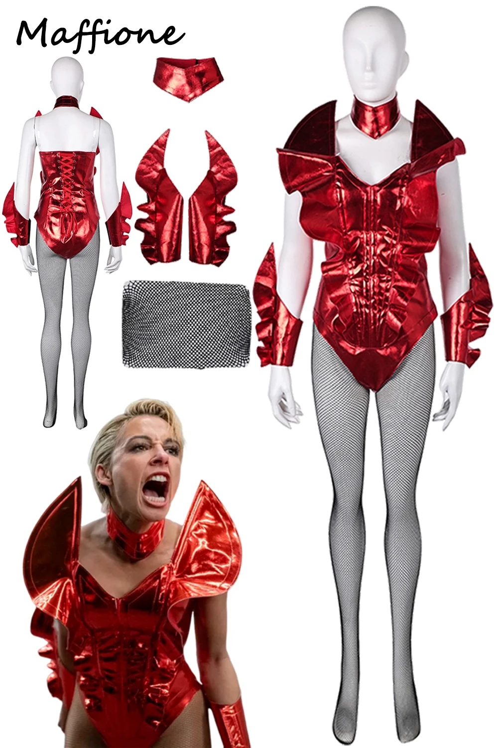 سكاي رايلي تأثيري الأحمر زي 2024 فيلم ابتسامة 2 تمويه النساء الرقص مرحلة وتتسابق الأحمر بذلة الجوارب مجموعة كاملة هالوين البدلة #1