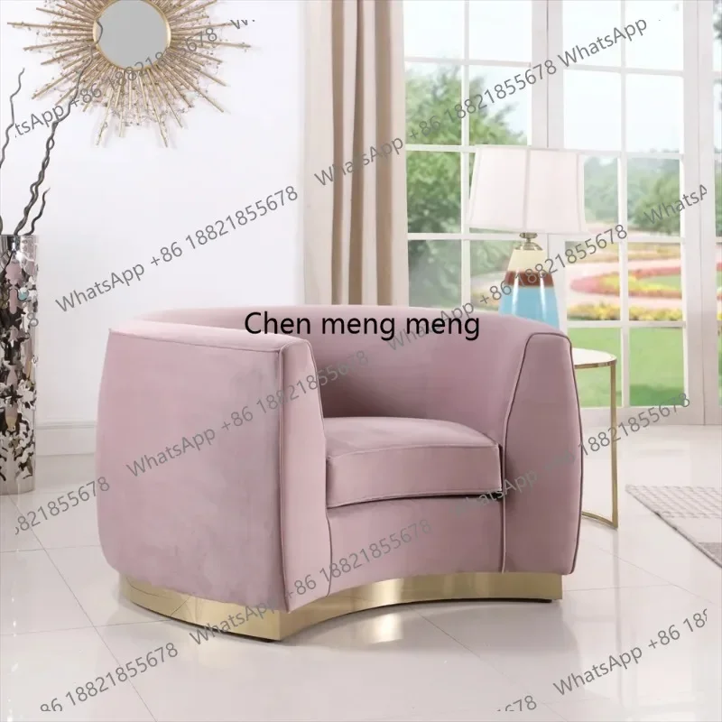 

RR Velvet Upholstered Accent Chairs with Gold Base Single Sofa Chair Armchair Gray for Living Room living room furniture