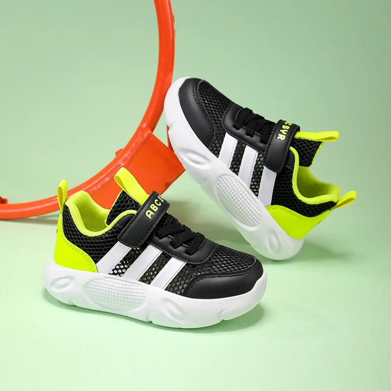

Children's Anti-skid Boys& Girls Casual Running Sneaker Fashion Sports Shoes Breathable Student Black School Walking Shoes