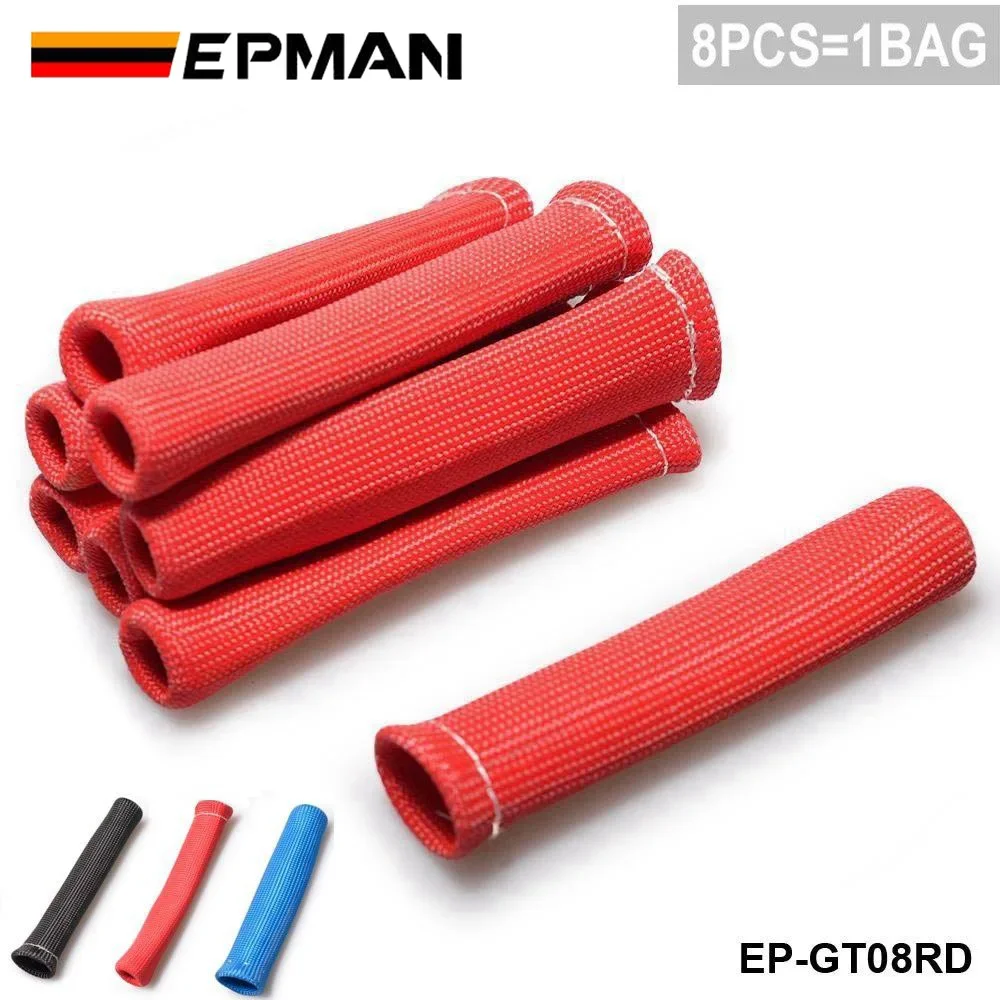 EPMAN 8pcs 1200 gradi candela filo Boot Heat Sleeve Wrap Protector Header Cover per AUDI A4 VW Passat B5 1.8T EP-GT08