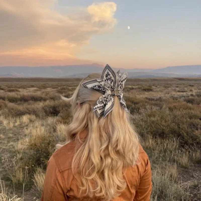 New Women's Hair Clips Double-sided Paisley Bow Grabs Summer Seaside Vacation Fashion Popular Hair Accessories for Girl