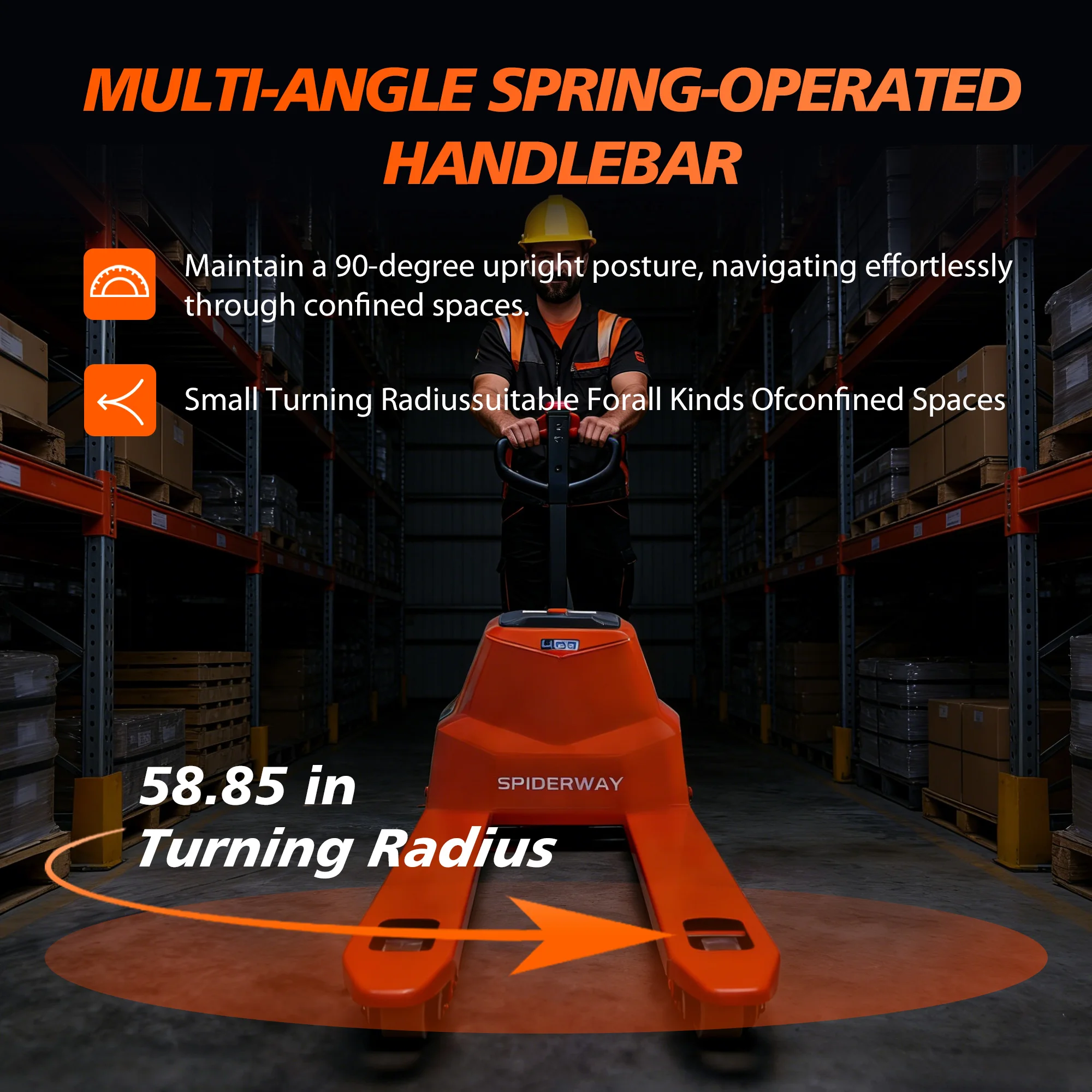 

4400LBS Fully Electric Pallet Jack Truck,With 48 x 27 Forks Size Li-ion Battery for Indoor Storage Heavy Duty Pallet Jack