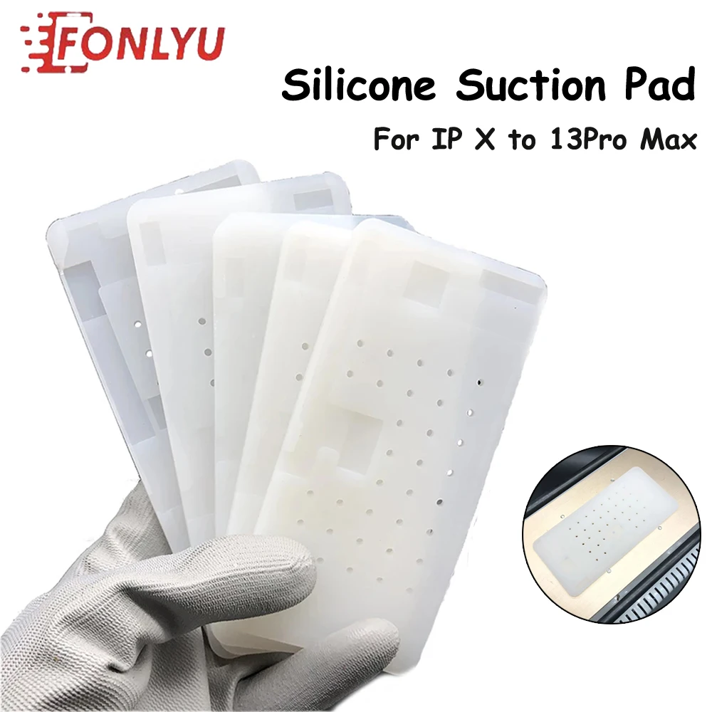 Suction Glue Cleaning Silicone Rubber Mat Pad for iPhone 13 12Pro 11 Xs Max Xr Unbent Flex Cable OCA Adhesive Remove LCD Repair