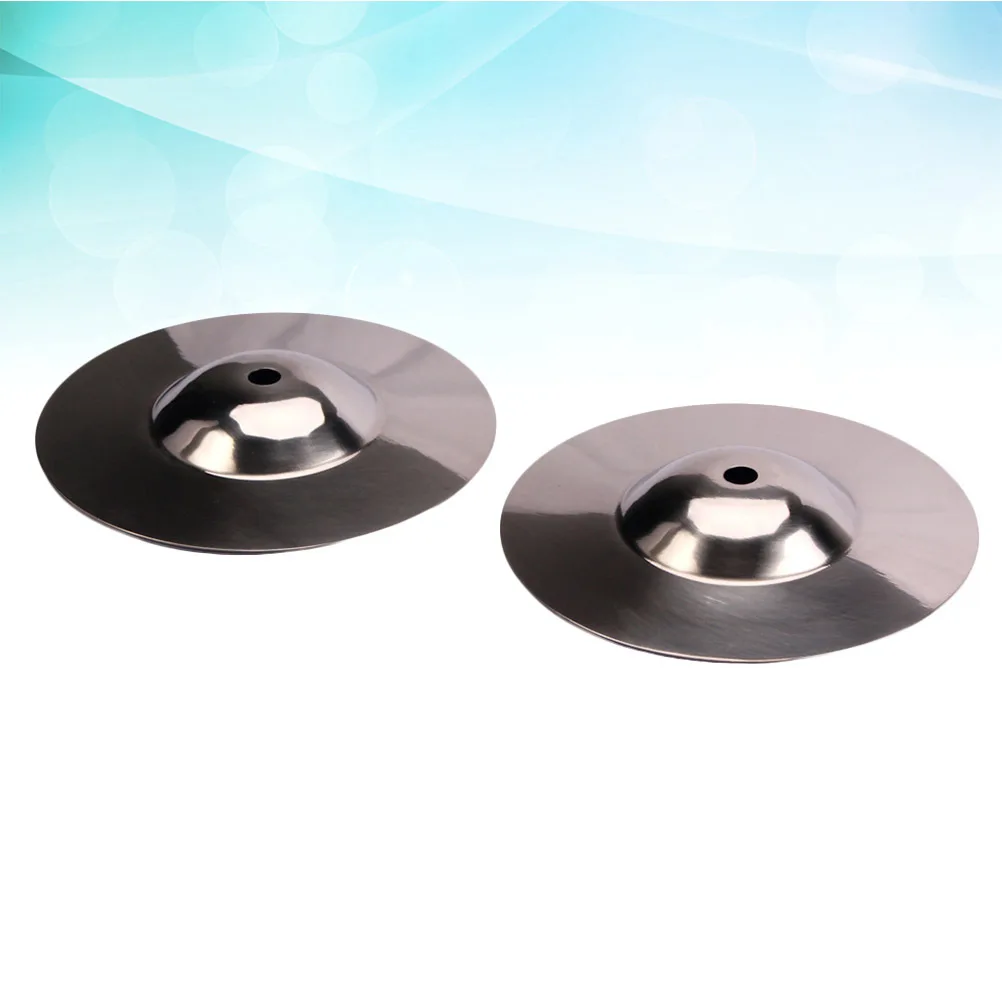 

2pcs Silver Cymbal Metal Cymbal 10 Inch Drum Percussion Instrument Accessories High Hardness Metal For Tinkle Sound