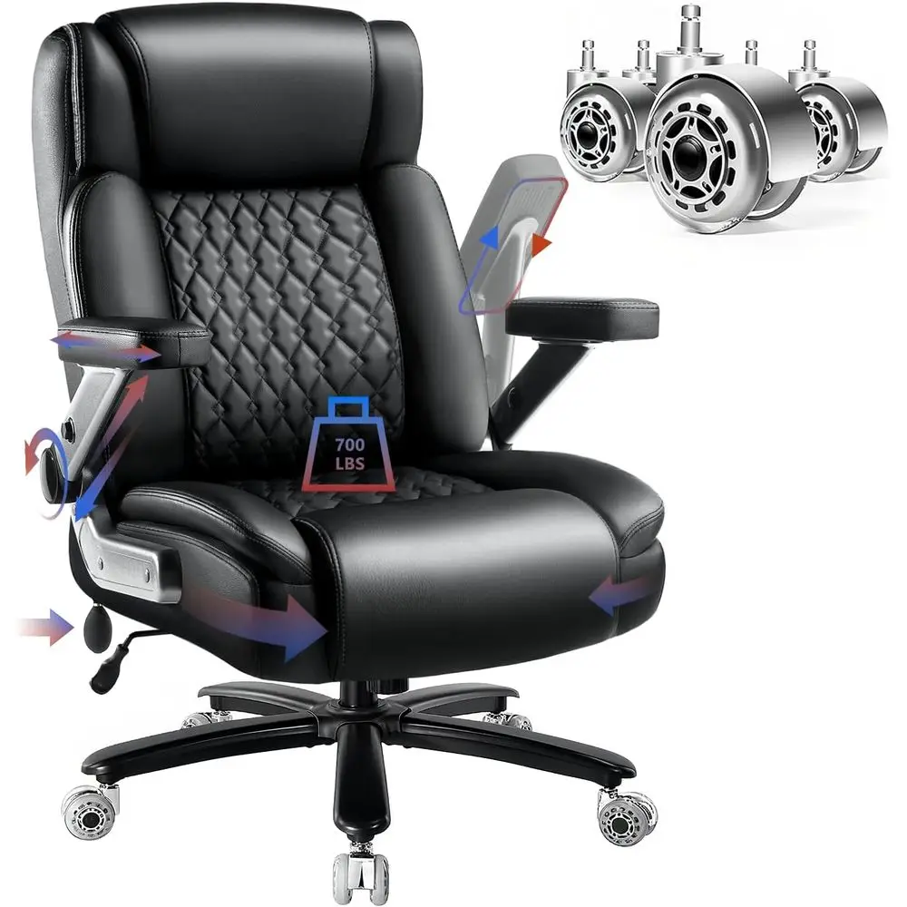 

Большое офисное кресло повышенной прочности с 5D-подлокотниками, эргономичное кресло для высоких и крупных людей с высокой спинкой, регулируемой поясничной опорой, двойной регулировкой наклона.